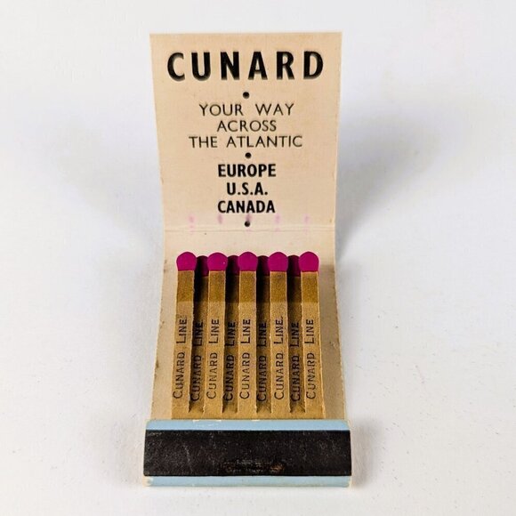 Vintage 50s Cunard Luxury Ocean Liner Matchbook - Picture 4 of 6